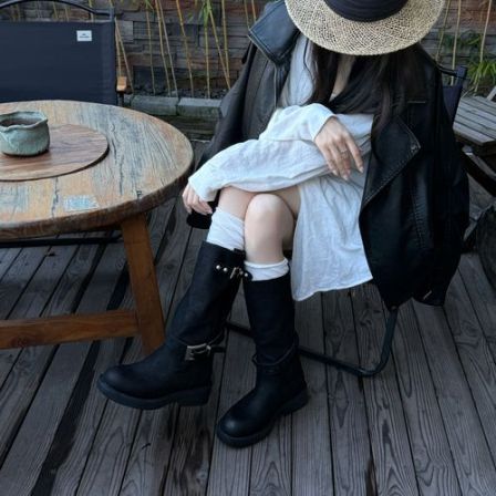 小发喵「H家经典高奢私定搭扣中筒靴｜漫步都市 摩登奢感气场」777