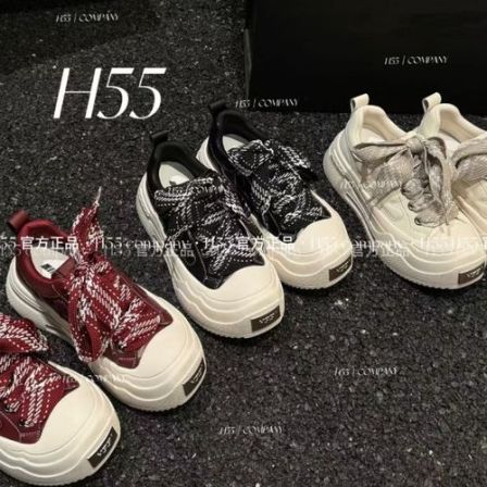 H55-伦敦曼波-格纹鞋带解构增高厚底板鞋25-3129-GZ