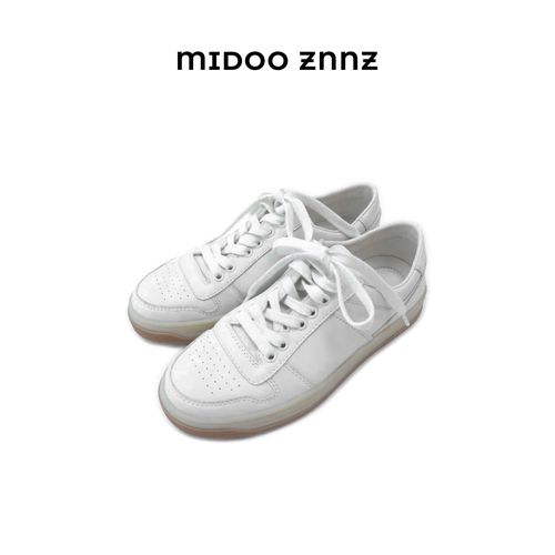 MIDOO ZNNZ 经典百搭舒适头层牛皮透气休闲板鞋主图