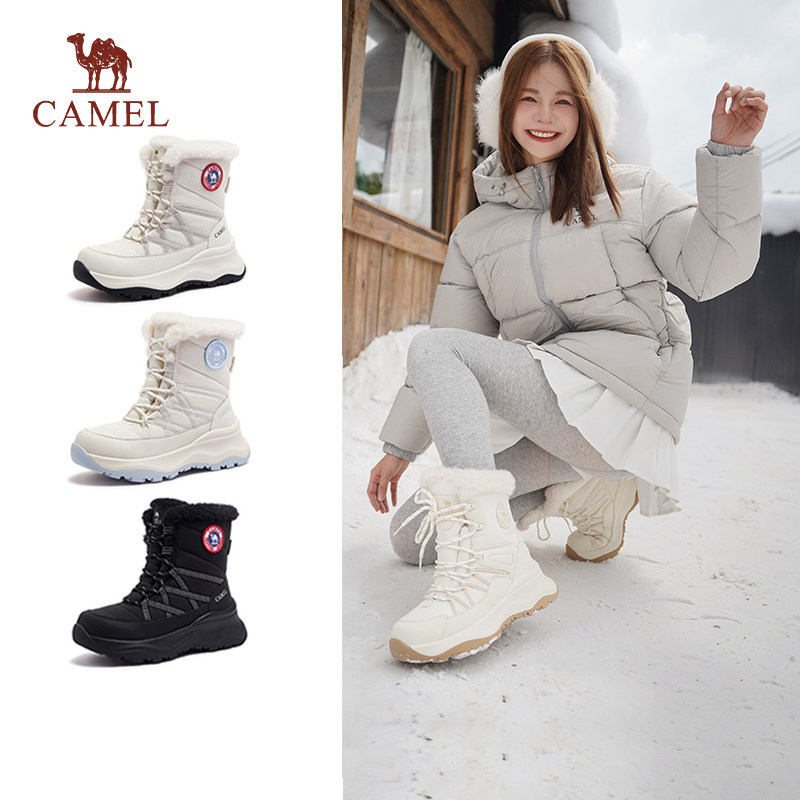 骆驼熔岩雪地靴2025冬季新款东北加厚户外增高防水加绒中筒棉鞋女主图