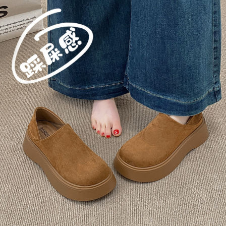 踩屎感厚底勃肯鞋女鞋2026新款春季两穿一脚蹬乐福鞋复古博肯单鞋