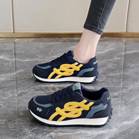 踩屎感德训鞋女2026春秋新款超火女鞋百搭网面运动鞋厚底阿甘鞋女