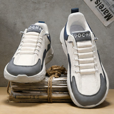 男鞋2026新款大头板鞋懒人不系带皮面防水户外运动男士宽头运动鞋