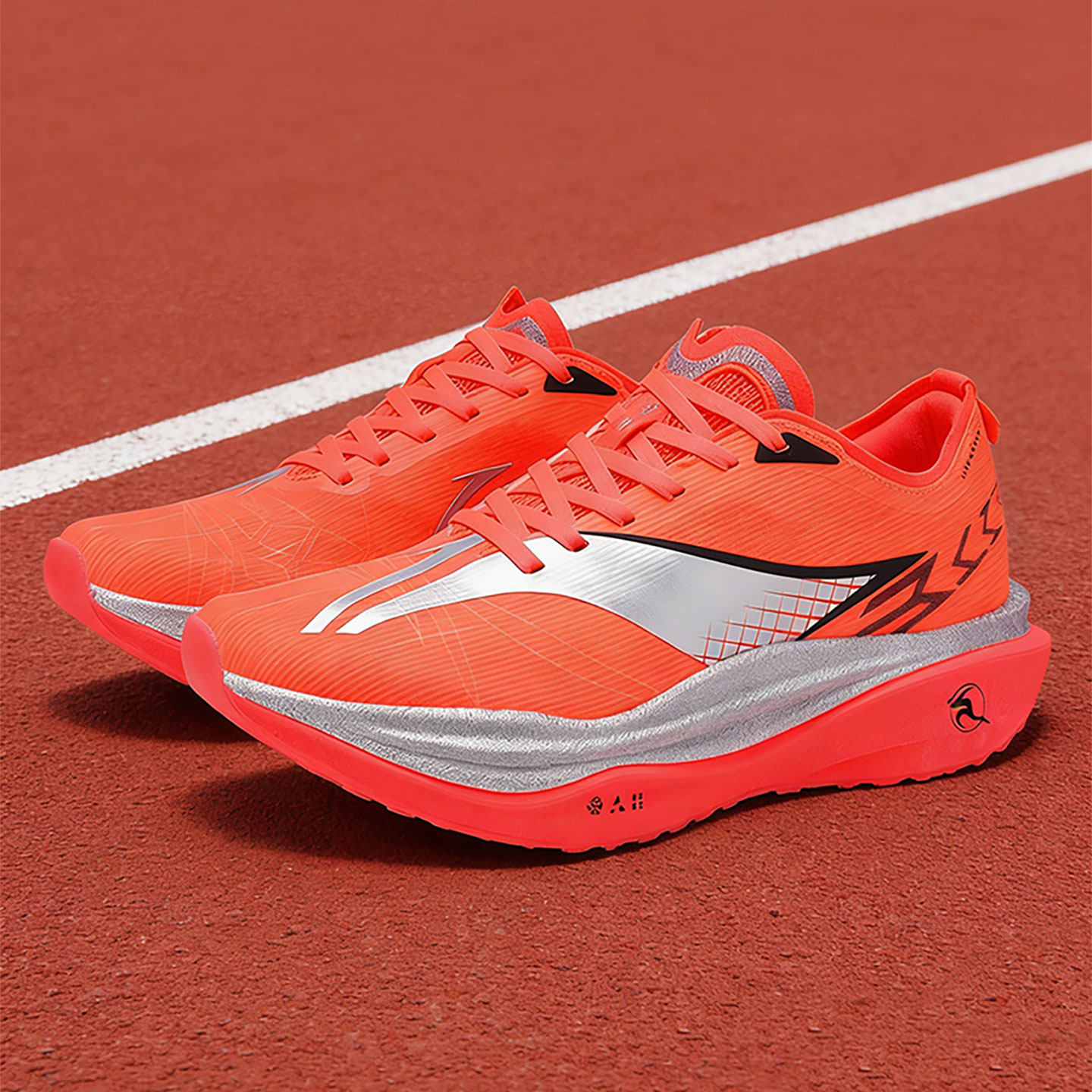 桔红色运动鞋防滑超轻碳板青少年男鞋减震踩屎感厚底初中生跑步鞋主图