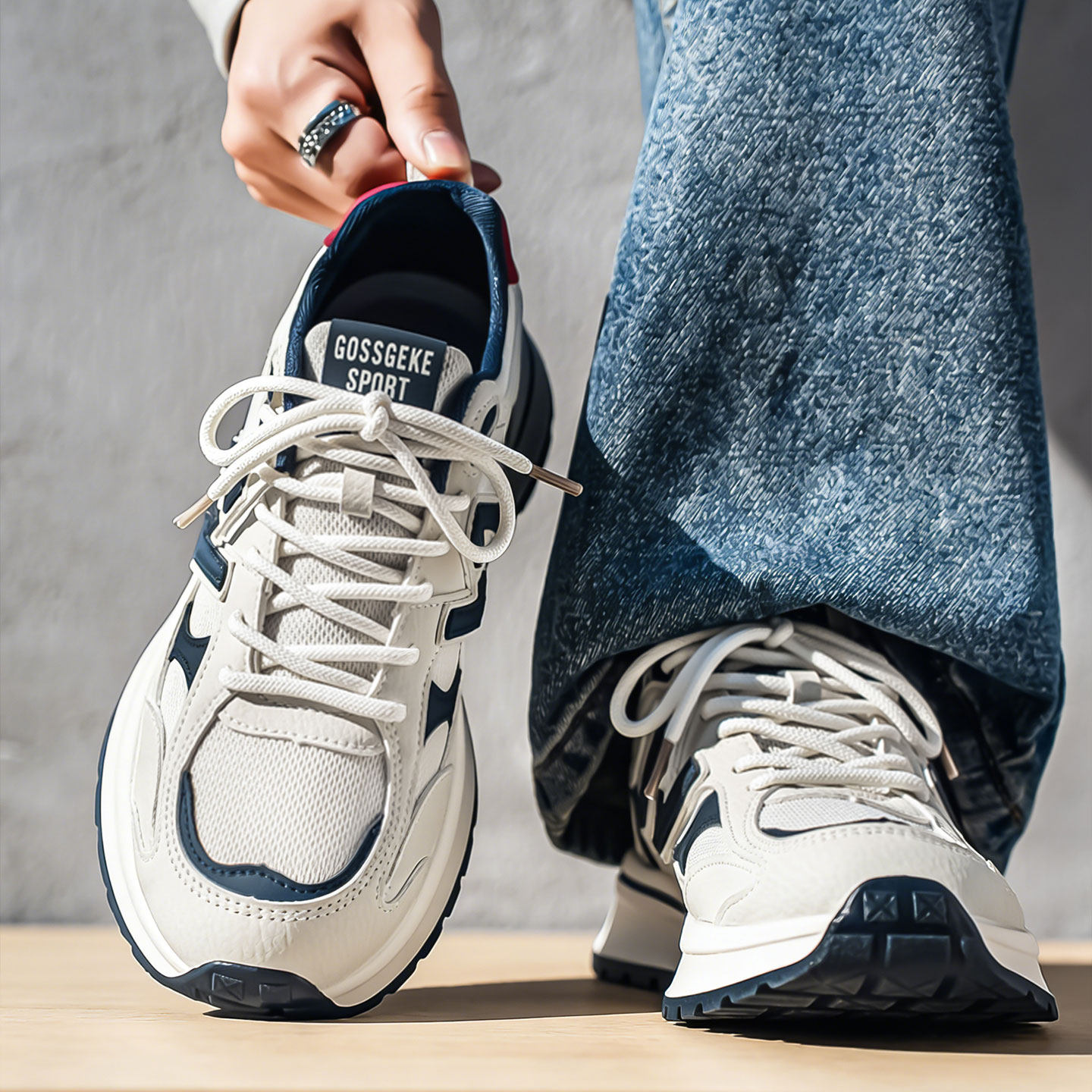 老爹鞋男款高级感2026新款透气男舒适户外休闲运动鞋百搭男生鞋子主图