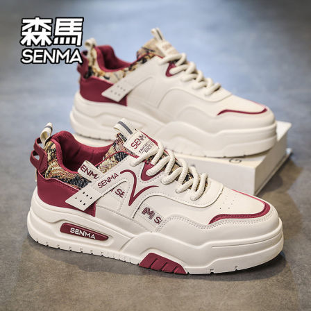 SENMA/森马男鞋冬季高级感百搭真皮休闲板鞋网红超火运动小白潮鞋