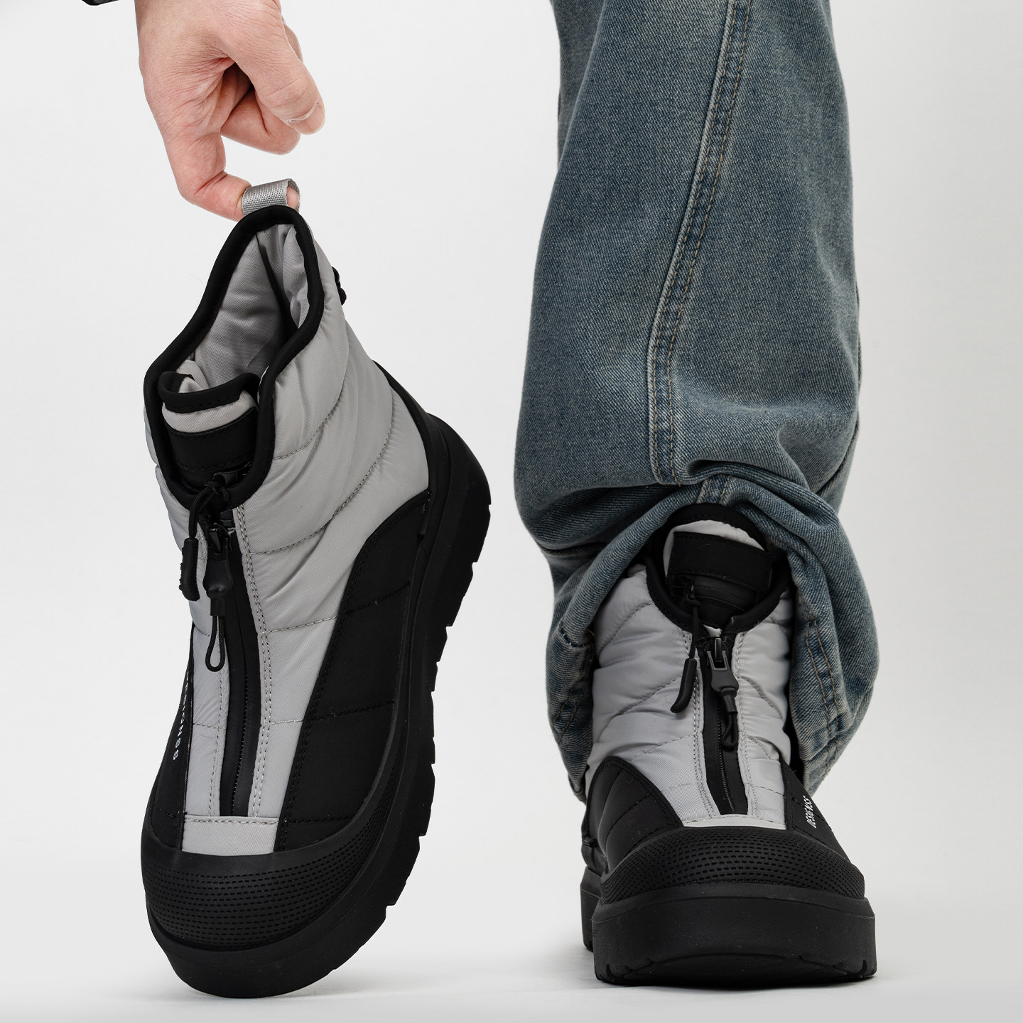 户外机能风雪地靴男女潮牌冬季加绒厚底保暖棉鞋防水防滑羽绒棉靴主图