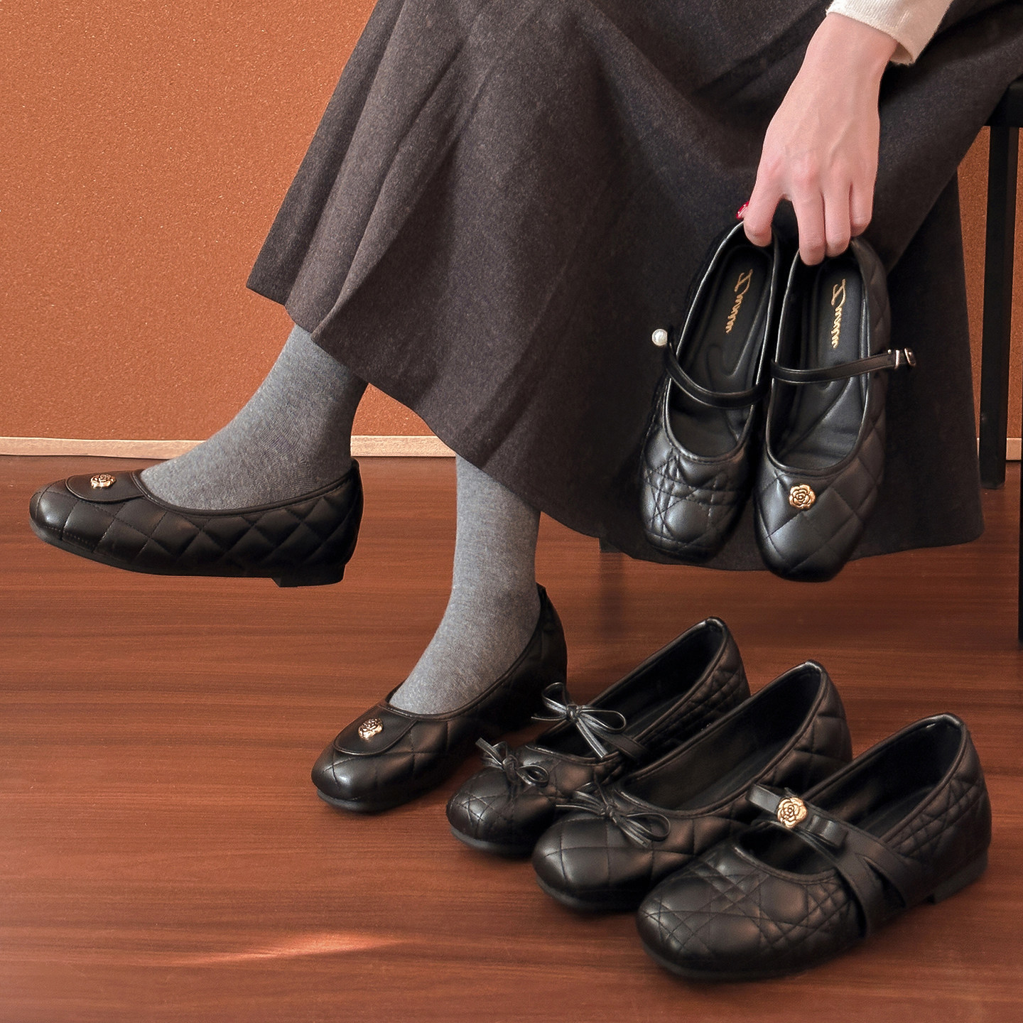 4CM内增高山茶花玛丽珍鞋女2026春季新款浅口小香风一字扣带单鞋主图