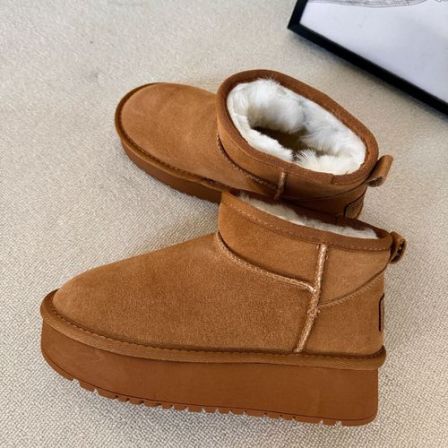 浩哥好物保暖加绒4cm冬季5cm厚底时尚雪地靴加厚女鞋常规款