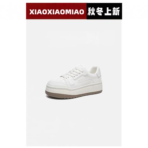 增高8CM~【脏脏小白鞋】厚底新款百搭做旧擦色休闲厚底增高女鞋潮鞋主图