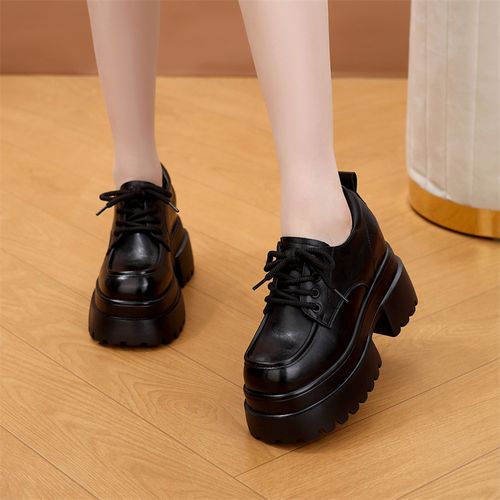 10cm厚底内增高小个子乐福鞋女单鞋2026春季新款英伦百搭高跟皮鞋主图