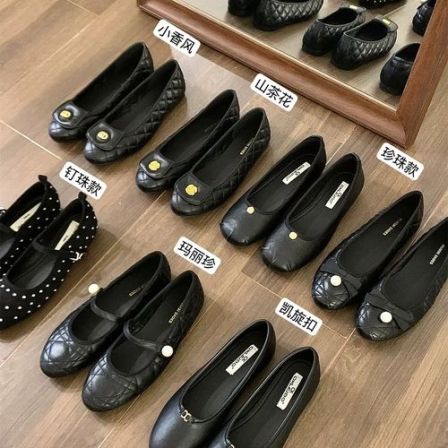 平底法式小香风玛丽珍单鞋女鞋黑色通勤鞋芭蕾舞晚晚鞋山茶花软底