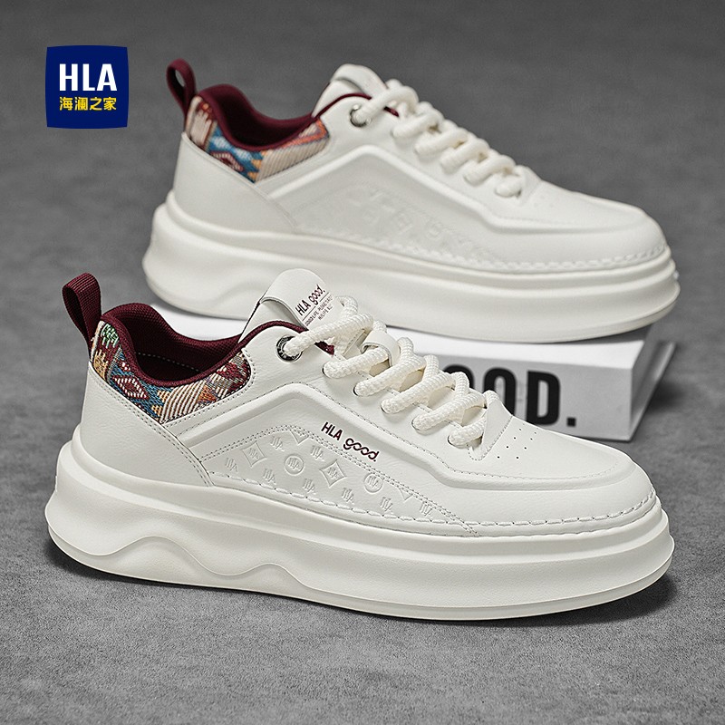 HLA/海澜之家男鞋2026早春新款休闲板鞋百搭潮流增高厚底小白鞋男主图