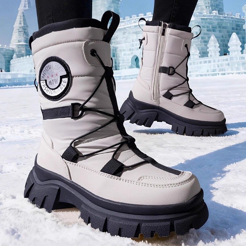 ACCENT DALUO 毒液 高端进口牛皮复古手工做旧高筒靴女厚底骑士靴主图