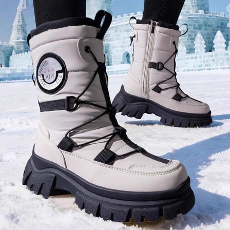 ACCENT DALUO 毒液 高端进口牛皮复古手工做旧高筒靴女厚底骑士靴