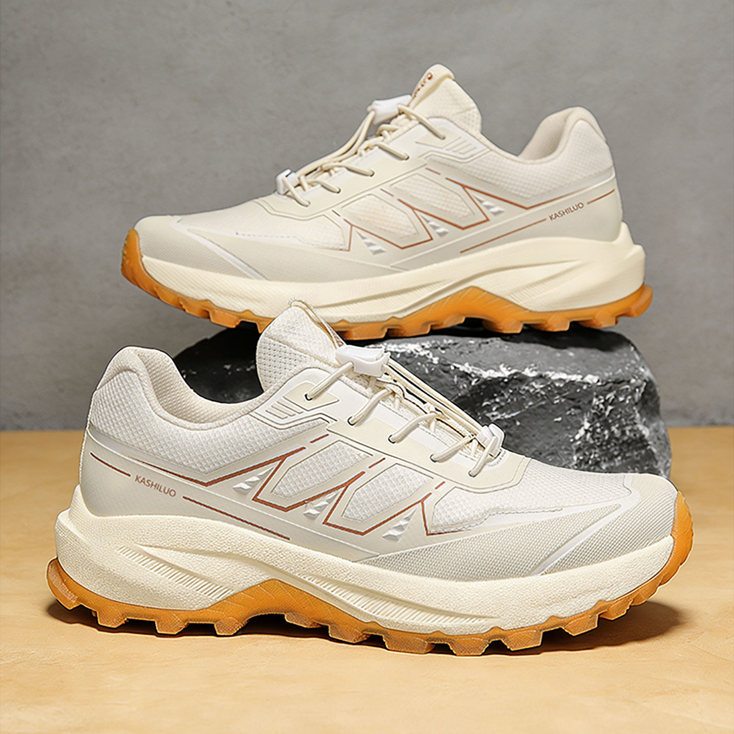 男式百搭城市徒步休闲鞋不系带透气耐磨厚底防滑户外运动越野男鞋主图