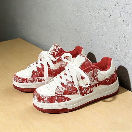 男生鞋子2026马年男士本命年男鞋增高厚底红色板鞋男百搭休闲潮鞋