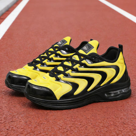 男生鞋子黄色运动鞋气垫老爹鞋轻便减震软底春季男士无碳板跑步鞋