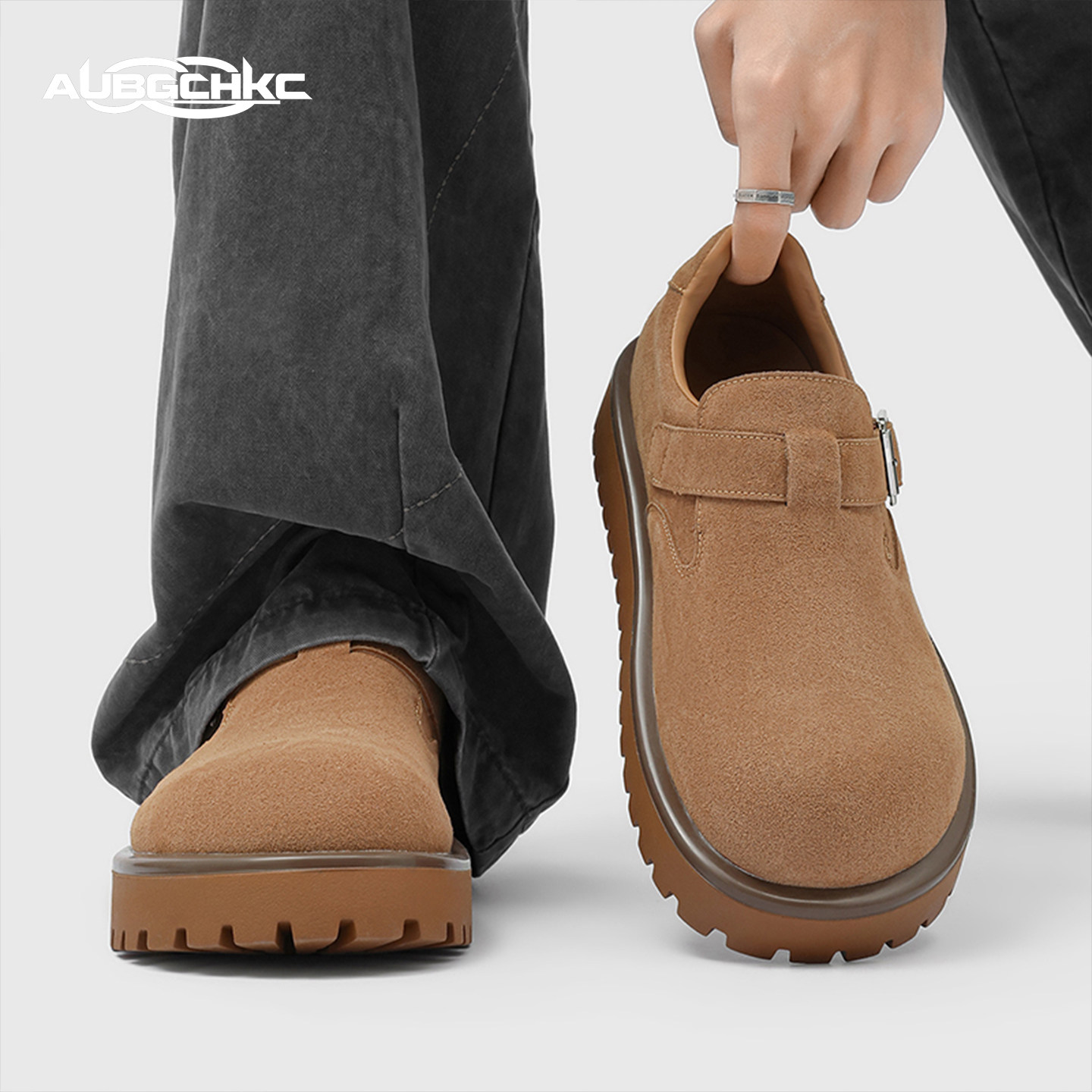 AUBGCHKC一脚蹬勃肯鞋男女款厚底增高小众户外休闲鞋大头乐福鞋子主图