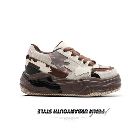 FGMM 火烧云8CM隐形增高鞋子男鞋休闲板鞋厚底男女款琥珀风溶解鞋