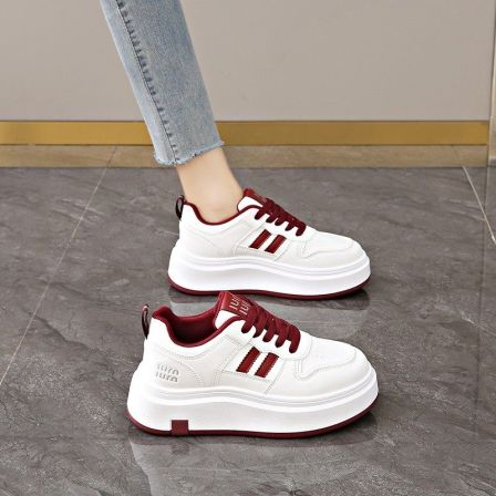 厚底真皮小白鞋女2026年春季新款爆款百搭增高板鞋休闲运动显脚小