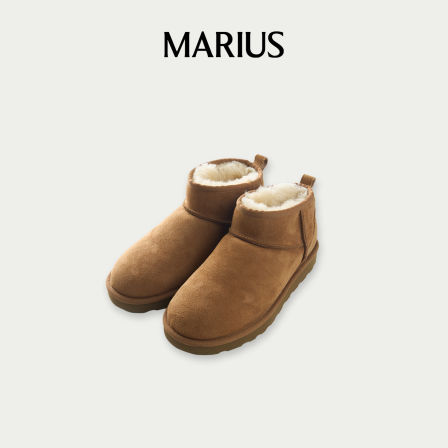 MARIUS | 牛反绒羊毛厚实温暖显瘦时髦感经典短筒雪地靴