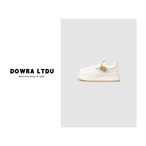 朵拉2026年春季新款圆头纯色时尚百搭休闲小白鞋女潮31-18836主图