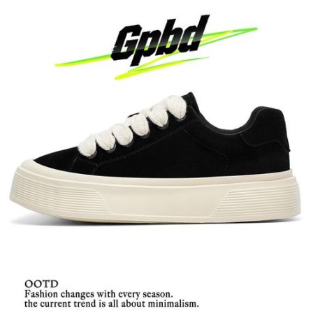 Gbpd×ETC极简风格男士厚底休闲鞋老钱风格素面饼干鞋男性休闲鞋