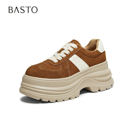 【26号0点付尾款！】百思图德训鞋时尚厚底增高女休闲鞋CV259AM6