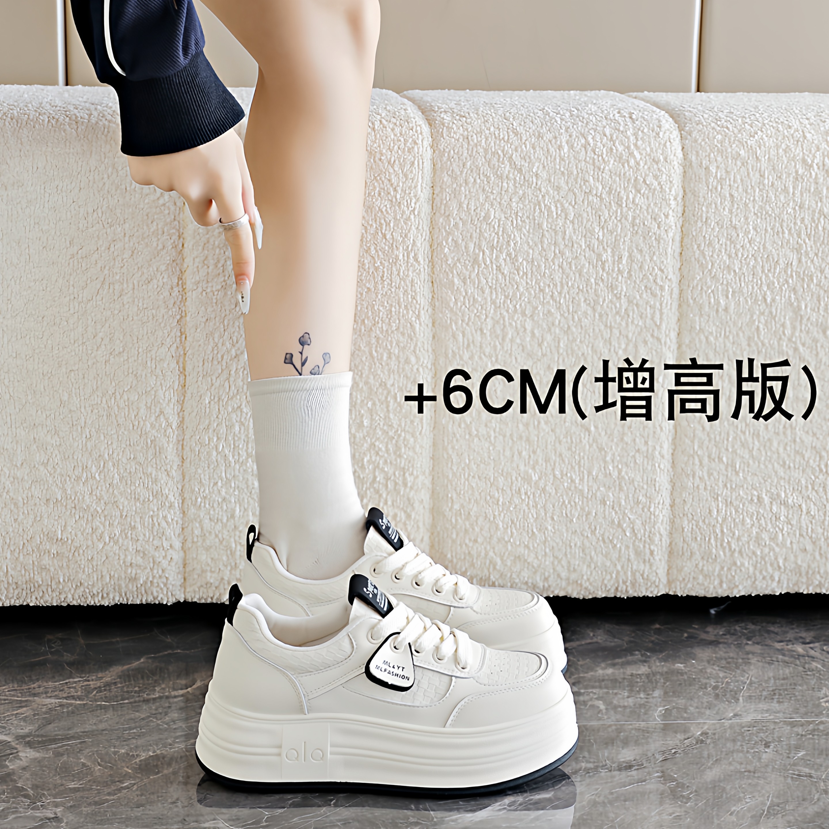 商场同款厚底小白鞋女2026新款爆款春季百搭学生运动休闲增高板鞋主图