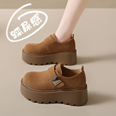 小个子增高厚底勃肯鞋女春季2026新款全包百搭乐福鞋34码博肯单鞋