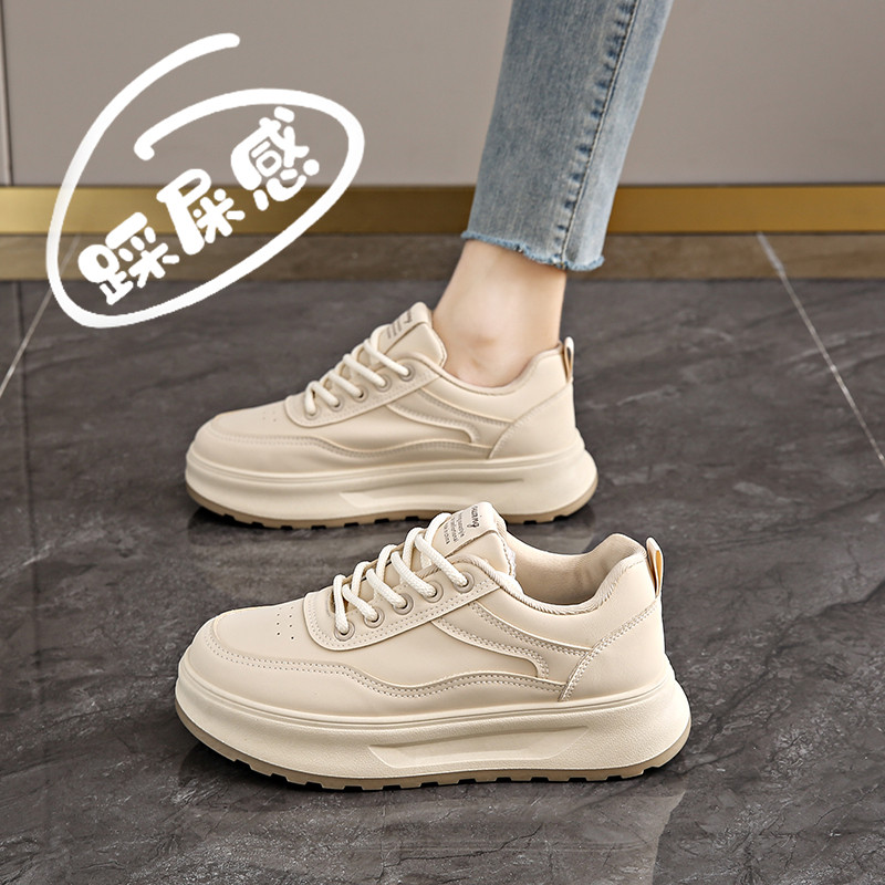 踩屎感真皮小白鞋女款2026新款爆款春季复古学生板鞋休闲运动鞋子主图