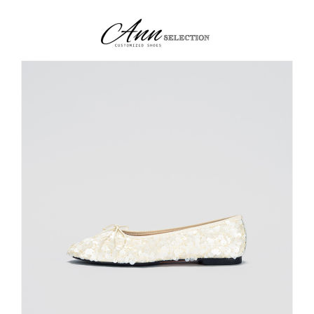 ANN法式圆头蝴蝶结内增高单鞋女2026春季新款亮片浅口休闲芭蕾鞋