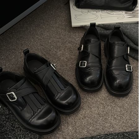 BAO/宝小姐2026春季英伦风单鞋时尚百搭皮带扣乐福休闲鞋