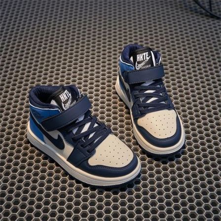 空军一号男童鞋子真皮儿童运动鞋女童鞋子2025秋冬款加绒潮牌童鞋