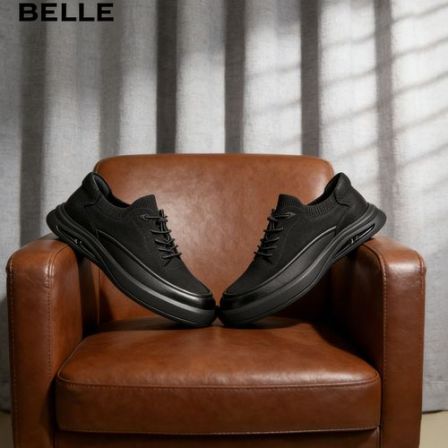 百丽一脚穿脱男休闲百搭冬季新品商场同款户外板鞋加绒款