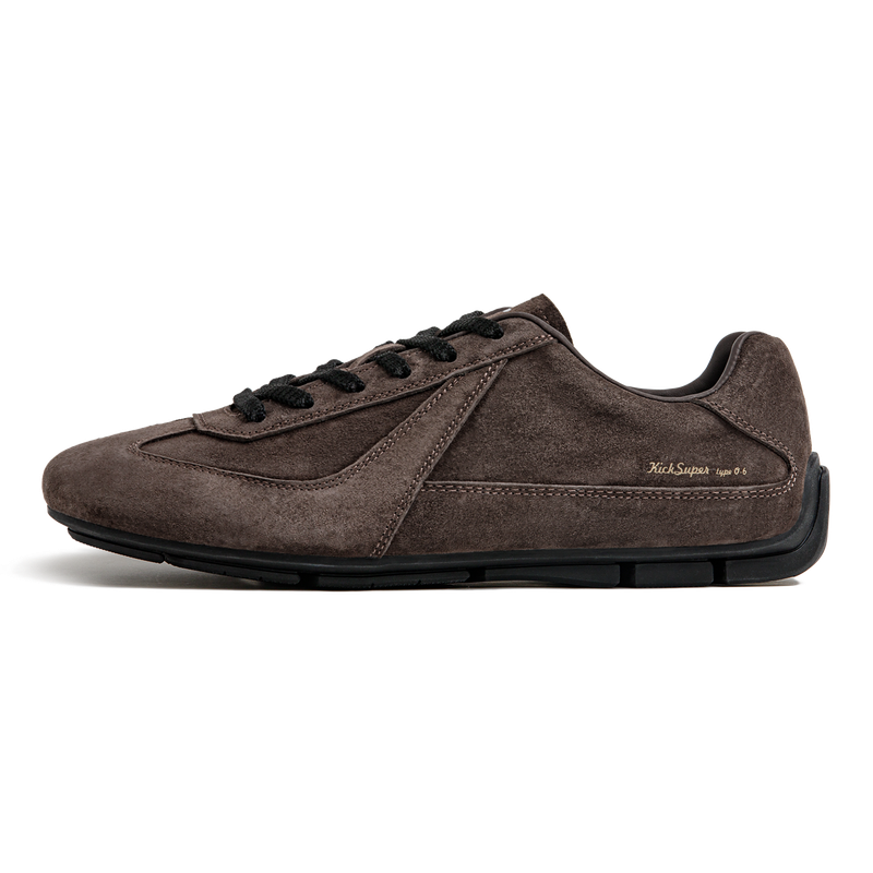 马登2026新款复古棕咖色德训鞋男士小众运动休闲美拉德系真皮板鞋主图