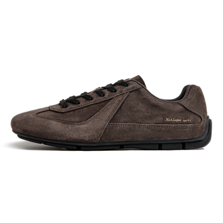 马登2026新款复古棕咖色德训鞋男士小众运动休闲美拉德系真皮板鞋