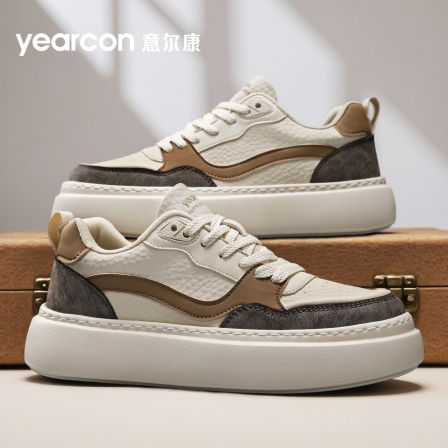 意尔康男鞋2026春季新款运动休闲时尚百搭板鞋软底增高男士小白鞋