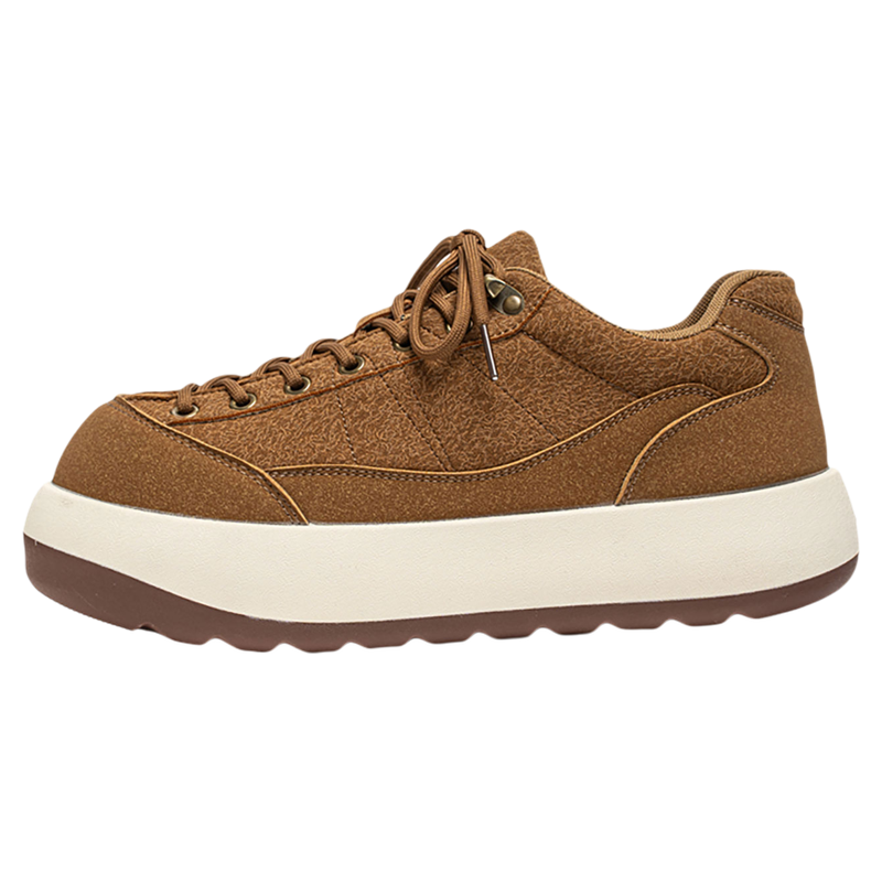 丑萌大头鞋男士2026新款潮流增高厚底鞋百搭休闲宽头复古德比鞋男主图