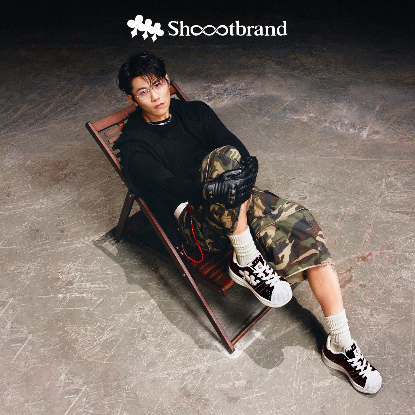 SHOOT BRAND翁杰联名款 异变黑白断鞋拼接增高复古贝壳头板鞋男女主图