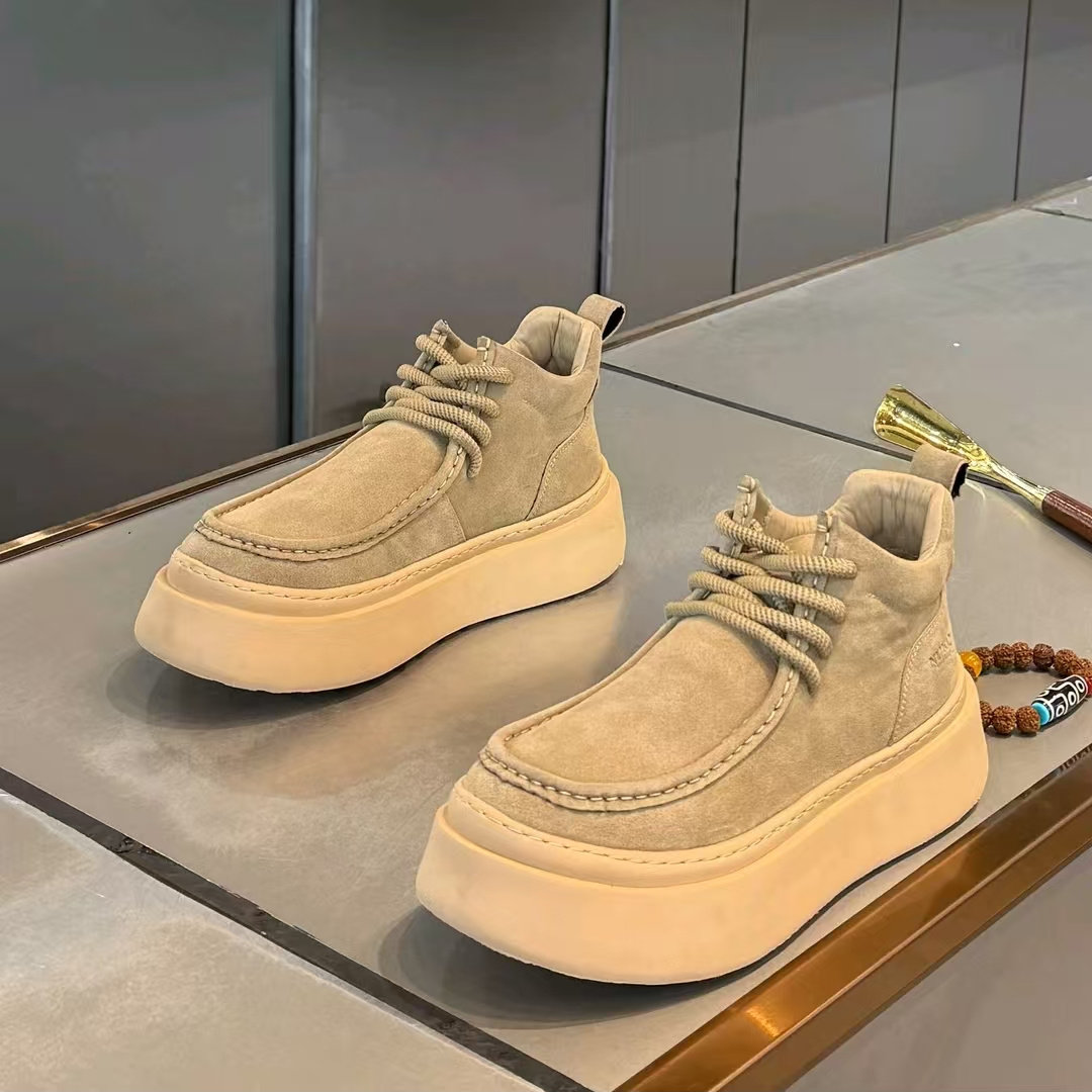 厚底男鞋春季复古潮流增高休闲马丁潮鞋男士运动防滑耐磨袋鼠板鞋主图