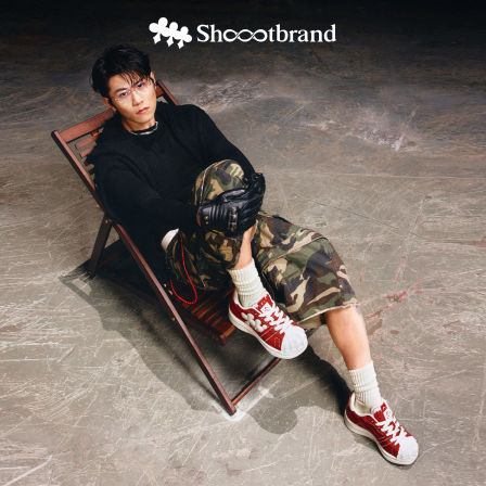 SHOOT BRAND翁杰联名款 异变红色断鞋拼接增高复古贝壳头板鞋男女