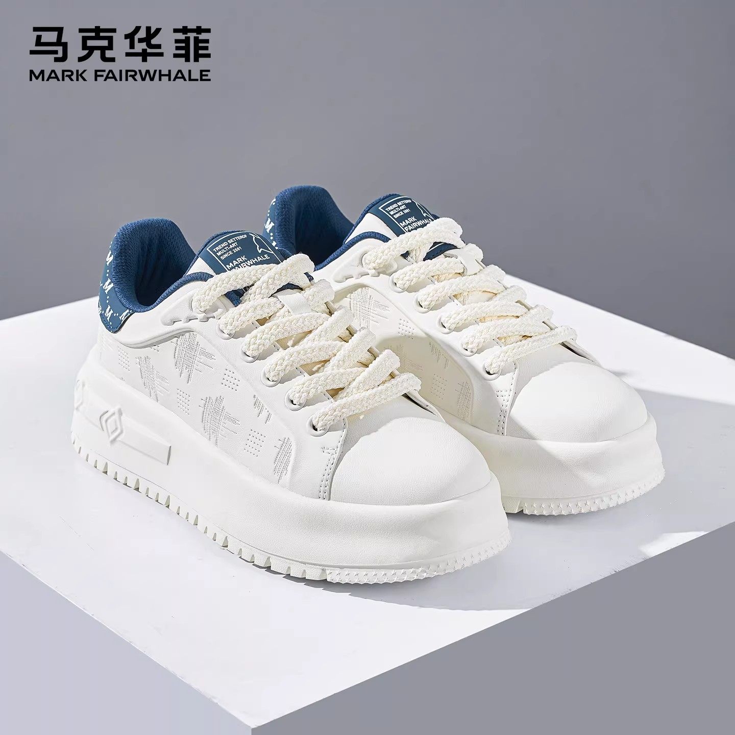 马克华菲男鞋2026新款春季小白鞋男增高鞋子厚底潮鞋休闲板鞋男款主图