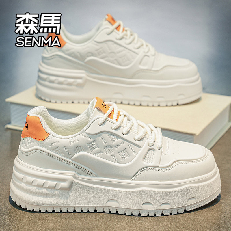 森马设计感男鞋春季厚底增高休闲小白鞋时尚百搭板鞋防滑运动潮鞋主图