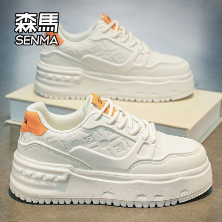 森马设计感男鞋春季厚底增高休闲小白鞋时尚百搭板鞋防滑运动潮鞋