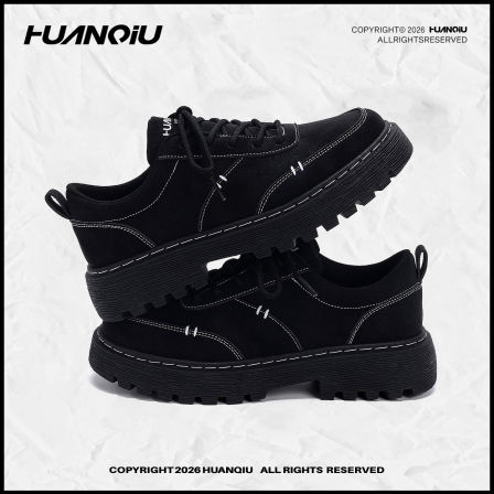 环球德比鞋男款2026春季新款潮流休闲黑色男鞋百搭复古英伦风皮鞋