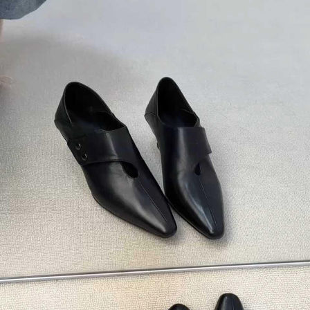 羊皮版~法式时尚复古百搭乐福鞋女通勤气质休闲显瘦粗跟外穿单鞋