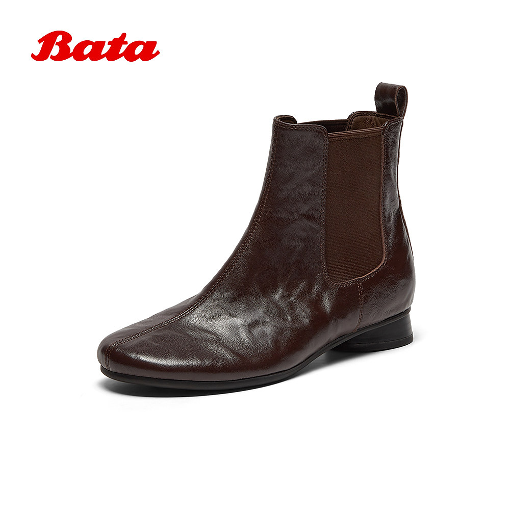 【K姐推荐】Bata抓纹羊软底短筒切尔西靴ABC40DD5主图