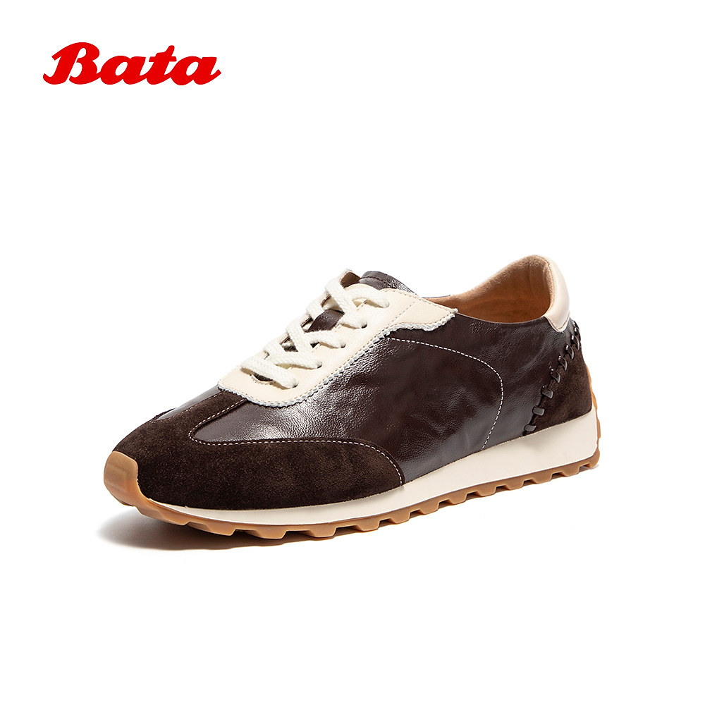 【K姐推荐】Bata牛羊皮德训厚底休闲鞋AAK20CM5主图
